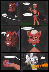 Size: 736x1085 | Tagged: abyssinian, alternate hairstyle, alternate timeline, alternate universe, alternate version, artist:chedx, bad end, black paw, black paw warlocks, captured, cat, comic, comic:the storm kingdom, derpibooru import, fanart, fanfic, my little pony: the movie, safe, shocked, the bad guy wins, the black paw warlocks, zecora