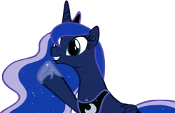 Size: 1109x720 | Tagged: safe, artist:cubonator, derpibooru import, princess luna, alicorn, pony, luna eclipsed, crown, cute, ethereal mane, female, hnnng, hoof shoes, jewelry, lunabetes, mare, raised hoof, regalia, simple background, smiling, solo, the fun has been doubled, the fun has been doubled face, transparent background, vector