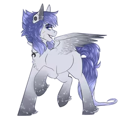 Size: 2000x2000 | Tagged: safe, artist:jeshh, derpibooru import, oc, oc:dusken tale, oc:luna frost, oc:snow storm, pegasus, pony, female, fusion, mare, scar, simple background, solo, transparent background