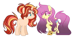 Size: 1997x1028 | Tagged: safe, artist:thesmall-artist, derpibooru import, oc, oc:dracis, oc:sunlight glitter, unofficial characters only, hybrid, pony, unicorn, base used, female, interspecies offspring, magical lesbian spawn, mare, offspring, parent:discord, parent:fluttershy, parent:starlight glimmer, parent:sunset shimmer, parents:discoshy, parents:shimmerglimmer, simple background, transparent background