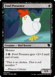 Size: 375x523 | Tagged: alektorophobia, anima, between dark and dawn, bird, ccg, chicken, derpibooru import, edit, edited screencap, magic the gathering, pure unfiltered evil, safe, screencap, solo, trading card, trading card edit