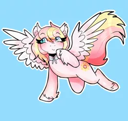 Size: 1000x948 | Tagged: safe, artist:rayadra, artist:rayadrass, derpibooru import, oc, oc:ninny, pegasus, pony, bowtie, cute, flying, looking away, simple background