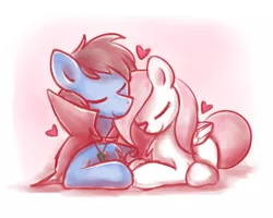 Size: 2560x2048 | Tagged: safe, artist:sugar morning, derpibooru import, oc, oc:bizarre song, oc:sugar morning, unofficial characters only, pegasus, pony, cape, clothes, couple, cuddling, eyes closed, female, heart, jewelry, male, mare, necklace, oc x oc, shipping, stallion, straight, sugarre