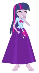 Size: 298x546 | Tagged: safe, alternate version, artist:hubfanlover678, artist:starman1999, derpibooru import, twilight sparkle, twilight sparkle (alicorn), alicorn, equestria girls, alternate universe, barefoot, clothes, feet, long skirt, skirt, solo