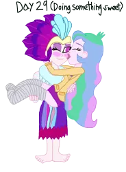 Size: 1600x2169 | Tagged: safe, artist:ktd1993, derpibooru import, princess celestia, queen novo, equestria girls, my little pony: the movie, blushing, equestria girls-ified, female, kissing, lesbian, novolestia, principal celestia, shipping