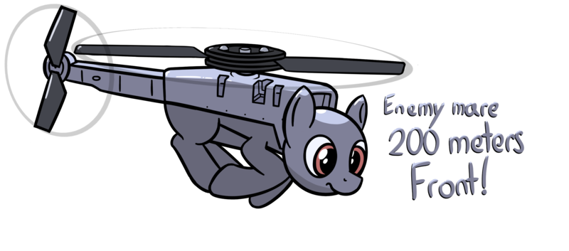 Size: 2424x1070 | Tagged: safe, artist:czu, derpibooru import, oc, original species, plane pony, pony, robot, arma, black hornet, drone, flying, helipony, mechanical pony, plane, uav