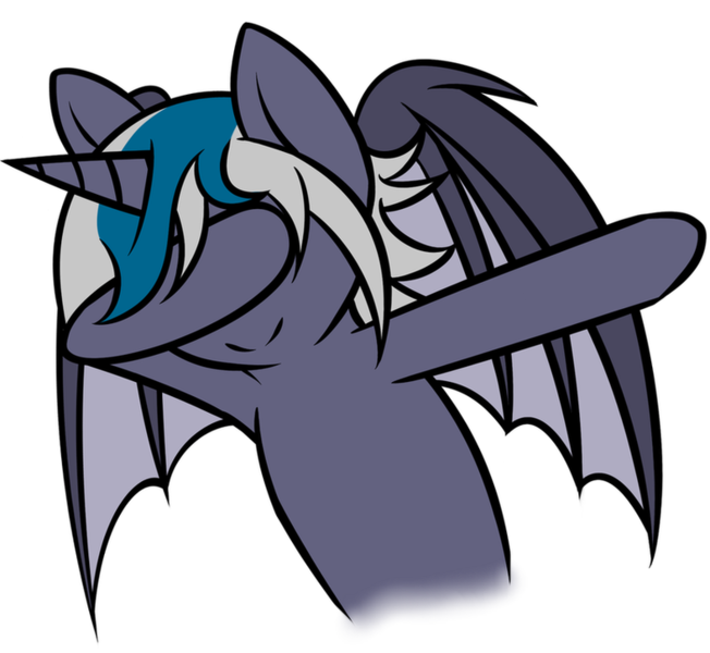 Size: 788x725 | Tagged: safe, artist:vnagato, derpibooru import, oc, oc:elizabat stormfeather, unofficial characters only, alicorn, bat pony, bat pony alicorn, pony, icey-verse, alicorn oc, bat pony oc, bat wings, dab, female, horn, mare, raised hoof, simple background, solo, transparent background, wings