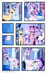 Size: 2301x3549 | Tagged: safe, artist:darlyjay, derpibooru import, princess cadance, princess flurry heart, twilight sparkle, twilight sparkle (alicorn), oc, oc:atlas, oc:heartbeat, oc:starfall sparkle, oc:sterling sentry, alicorn, pegasus, pony, unicorn, comic:save the harmony, comic, crystal empire, female, filly, glasses, magic, mare, offspring, older, parent:flash sentry, parent:princess cadance, parent:shining armor, parent:twilight sparkle, parents:flashlight, parents:shiningcadance