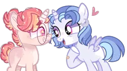 Size: 1236x688 | Tagged: safe, artist:jxst-alexa, artist:nocturnal-moonlight, derpibooru import, oc, oc:astral moonlight, oc:dawn, unofficial characters only, alicorn, pony, unicorn, female, filly, glasses, interdimensional siblings, magical lesbian spawn, offspring, parent:rainbow dash, parent:sunset shimmer, parent:twilight sparkle, parents:sunsetsparkle, parents:twidash, simple background, transparent background