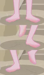 Size: 1366x2304 | Tagged: safe, derpibooru import, edit, edited screencap, screencap, pinkie pie, equestria girls, equestria girls series, too hot to handle, barefoot, close-up, comic, feet, hot, legs, ouch, pictures of legs, screencap comic