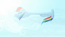 Size: 1702x957 | Tagged: safe, artist:brutalweather studio, derpibooru import, screencap, rainbow dash, pony, ponyville's incident, abuse, butt inflation, cartoon physics, cloud, constipated, dashabuse, derp, flying, great moments in animation, lol, sexy, shapeshifting, show accurate, sky, stuck, you're not you when you're hungry