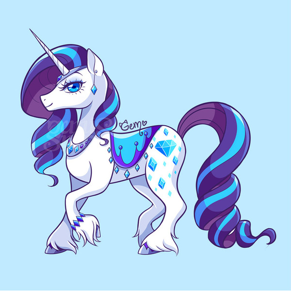 Size: 787x787 | Tagged: safe, artist:geminineart, derpibooru import, part of a set, rarity, pony, unicorn, spoiler:g5, alternate cutie mark, bracelet, cutie mark, ear piercing, earring, female, g5, jewelry, lidded eyes, looking at you, mare, peytral, piercing, raised hoof, rarity (g5), redesign, regalia, saddle blanket, smiling, solo, two toned mane, unshorn fetlocks, watermark