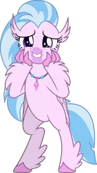 Size: 3000x5303 | Tagged: artist:dashiesparkle, bipedal, classical hippogriff, cute, derpibooru import, diastreamies, female, high res, hippogriff, safe, silverstream, simple background, solo, .svg available, transparent background, uprooted, vector