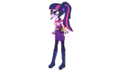 Size: 2700x1500 | Tagged: safe, artist:sunsetshimmertrainz1, derpibooru import, edit, edited screencap, screencap, sci-twi, twilight sparkle, equestria girls, equestria girls series, festival filters, spoiler:eqg series (season 2), background removed, boots, clothes, fanny pack, geode of telekinesis, glasses, magical geodes, not a vector, pantyhose, ponytail, shoes, simple background, skirt, solo, transparent background