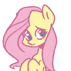 Size: 1280x1280 | Tagged: safe, artist:vaportraiil, derpibooru import, fluttershy, pony, cute, female, mare, shyabetes, simple background, solo, white background