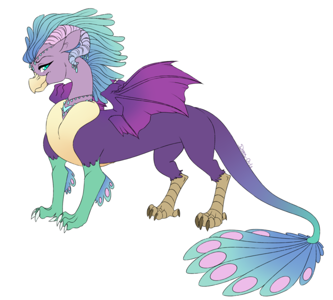 Size: 1280x1152 | Tagged: alternate design, artist:dozy-arts, derpibooru import, draconequified, draconequus, female, idw, princess eris, quadrupedal, safe, simple background, solo, species swap, transparent background