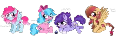 Size: 2310x699 | Tagged: safe, artist:unoriginai, derpibooru import, oc, unofficial characters only, pegasus, pony, fanfic:cupcakes, colt, cupcake, cute, female, filly, food, knife, magical lesbian spawn, male, offspring, parent:cheese sandwich, parent:pinkie pie, parent:rainbow dash, parents:cheesedash, parents:pinkiedash