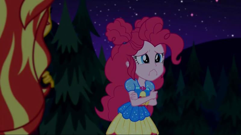 Size: 1920x1080 | Tagged: safe, derpibooru import, screencap, pinkie pie, sunset shimmer, equestria girls, equestria girls series, sunset's backstage pass!, spoiler:eqg series (season 2), geode of sugar bombs, magical geodes, music festival outfit, sad, sad face