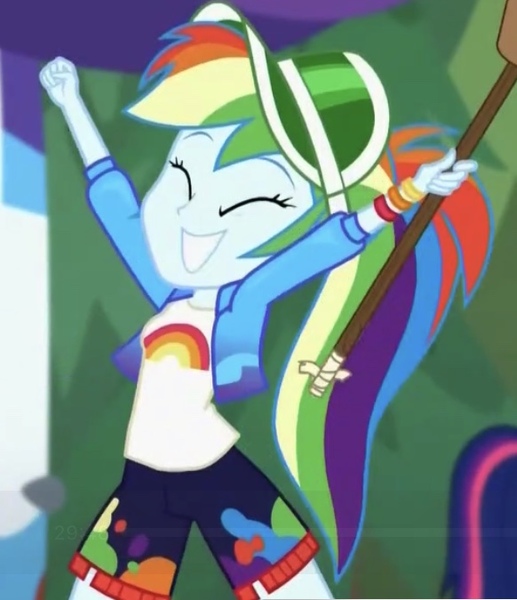 Size: 582x675 | Tagged: safe, derpibooru import, screencap, rainbow dash, sci-twi, twilight sparkle, equestria girls, equestria girls series, sunset's backstage pass!, spoiler:eqg series (season 2), cropped, cute, dashabetes, happy, music festival outfit, smiling, solo