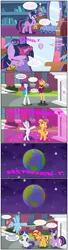 Size: 2320x8518 | Tagged: safe, artist:bbbhuey, artist:caliazian, artist:dashiesparkle edit, artist:joemasterpencil, artist:luckreza8, artist:perplexedpegasus, artist:teentrunks4, artist:thorinair, artist:vector-brony, artist:velveagicsentryyt, derpibooru import, part of a set, rainbow dash, rarity, sunset shimmer, twilight sparkle, twilight sparkle (alicorn), ponified, alicorn, human, pegasus, pony, unicorn, comic:the big whoopsie, equestria girls, absurd resolution, bipedal, canterlot high, comic, dialogue, earth, equestria girls ponified, experiment, eyes closed, female, flying, global ponification, glowing horn, happy, horn, human to pony, library, magic, magic mirror, magical wave, mare, marshmelodrama, mirror portal, onomatopoeia, oops, open mouth, part of a series, planet, raised hoof, rarity being rarity, sheepish, show accurate, sound effects, space, speech bubble, spell gone wrong, story included, sunset shimmer is not amused, tongue out, transformation, twilight's castle, twilight's castle library, unamused, vector, we don't normally wear clothes