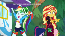 Size: 1920x1080 | Tagged: safe, derpibooru import, screencap, applejack, fluttershy, rainbow dash, sci-twi, sunset shimmer, twilight sparkle, equestria girls, equestria girls series, sunset's backstage pass!, spoiler:eqg series (season 2), accidental spanking, animated, compilation, discovery kids, music festival outfit, ouch, out of context, outtakes, sound, spanking, thank you, webm, you know for kids