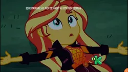 Size: 1280x720 | Tagged: safe, derpibooru import, screencap, sunset shimmer, equestria girls, equestria girls series, sunset's backstage pass!, spoiler:eqg series (season 2), female, geode of empathy, grass, loss (meme), magical geodes, music festival outfit