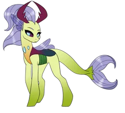 Size: 1920x1745 | Tagged: artist:kxttponies, derpibooru import, hybrid, interspecies offspring, oc, offspring, parent:princess skystar, parent:thorax, safe, simple background, solo, transparent background