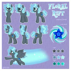 Size: 1496x1494 | Tagged: safe, artist:ashidaii, derpibooru import, oc, oc:floral rift, pegasus, pony, female, mare, reference sheet, solo