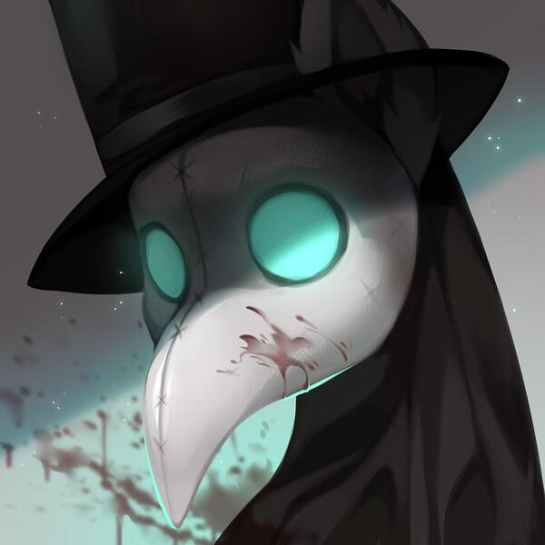 Size: 2000x2000 | Tagged: semi-grimdark, artist:share dast, derpibooru import, oc, oc:doc, pony, blood, plague doctor, plague doctor mask, solo