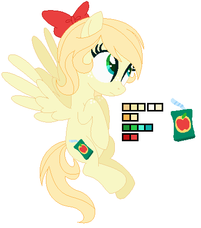 Size: 399x452 | Tagged: safe, artist:awoomarblesoda, derpibooru import, oc, oc:apple juice, pegasus, pony, female, magical lesbian spawn, mare, offspring, parent:applejack, parent:fluttershy, parents:appleshy, reference sheet, simple background, solo, transparent background