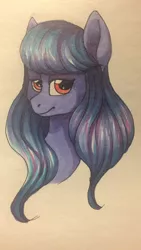 Size: 1080x1920 | Tagged: safe, artist:elskafox, derpibooru import, oc, oc:cosmia nebula, unofficial characters only, pony, bust, portrait, solo, traditional art