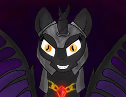 Size: 1300x1000 | Tagged: safe, artist:katya, derpibooru import, oc, oc:fallenlight, alicorn, pony, amulet, jewelry, oc villain, solo