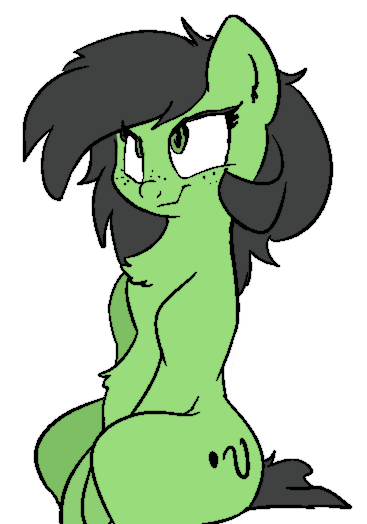 Size: 367x524 | Tagged: safe, artist:lockhe4rt, artist:luzion, derpibooru import, editor:luzion, oc, oc:anonfilly, unofficial characters only, earth pony, pony, belly fluff, chest fluff, colored, female, filly, freckles, looking up, monochrome, question mark, simple background, sitting, sketch, smiling, smirk, solo, transparent background