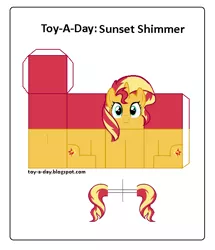 Size: 600x699 | Tagged: safe, artist:grapefruitface1, derpibooru import, sunset shimmer, pony, arts and crafts, craft, papercraft, printable, toy a day
