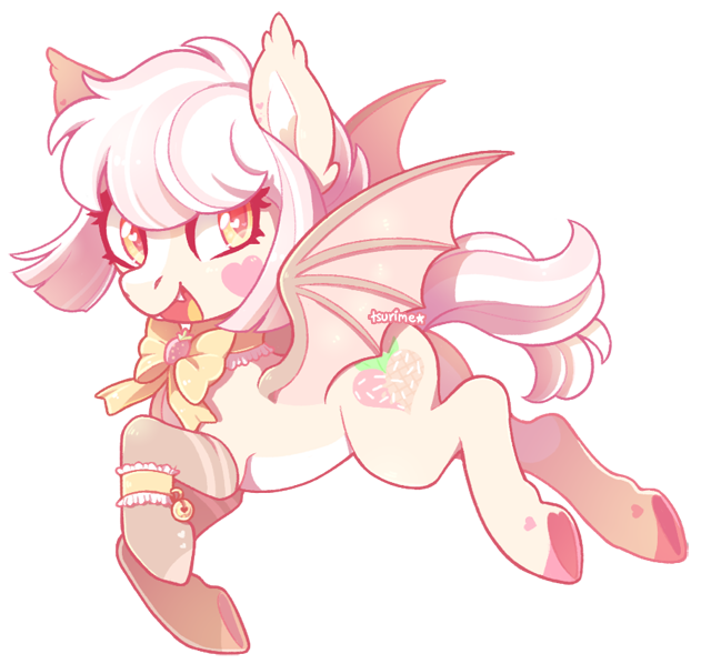 Size: 631x598 | Tagged: safe, artist:tsurime, derpibooru import, oc, bat pony, pony, bow, solo