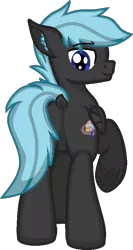 Size: 435x820 | Tagged: safe, artist:zeka10000, derpibooru import, oc, oc:saturn lightning, unofficial characters only, pony, butt, dock, ear fluff, full body, looking back, male, plot, request, requested art, simple background, smiling, solo, stallion, standing, transparent background