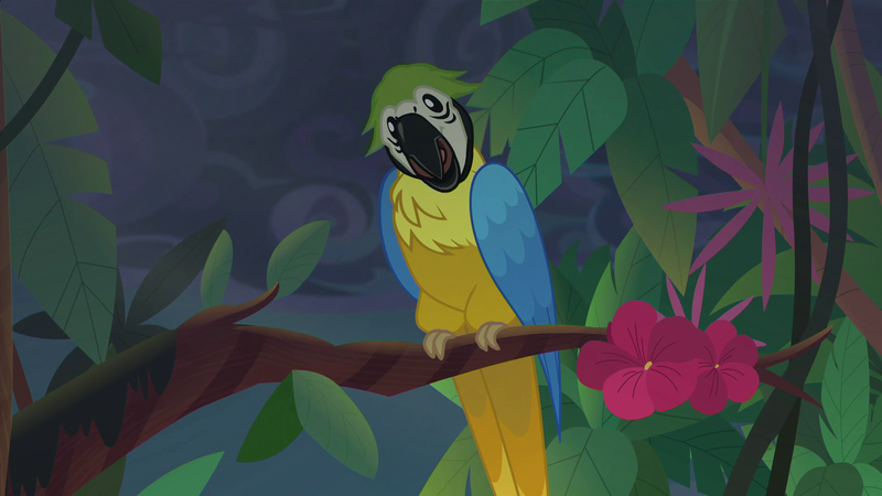 Size: 1920x1080 | Tagged: safe, derpibooru import, screencap, bird, blue-and-yellow macaw, macaw, parrot, equestria girls, equestria girls series, spring breakdown, spoiler:eqg series (season 2), animal, flower, head tilt, solo