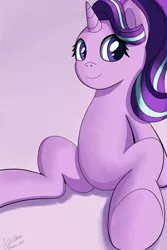 Size: 2000x3000 | Tagged: safe, alternate version, artist:theunconsistentone, derpibooru import, starlight glimmer, pony, unicorn, female, simple background, sitting