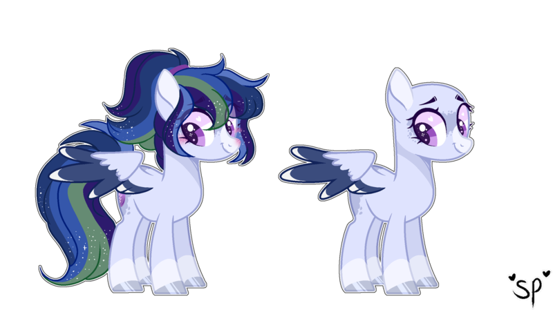 Size: 1280x719 | Tagged: safe, artist:sparkledashyt, derpibooru import, oc, oc:sparkle dash, pegasus, pony, bald, female, magical lesbian spawn, mare, offspring, parent:rainbow dash, parent:twilight sparkle, parents:twidash, solo