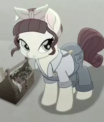 Size: 622x729 | Tagged: safe, derpibooru import, screencap, torque wrench, pony, rainbow roadtrip, atorqueable, clothes, cropped, cute, solo, toolbox