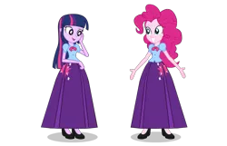 Size: 1411x908 | Tagged: safe, alternate version, artist:cartoonmasterv3, artist:see more by cartoonmasterv3, derpibooru import, pinkie pie, twilight sparkle, twilight sparkle (alicorn), alicorn, equestria girls, alternate universe, clothes, female, lesbian, long skirt, shipping, skirt, twinkie