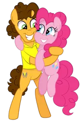 Size: 818x1184 | Tagged: safe, artist:ashidaii, derpibooru import, cheese sandwich, pinkie pie, pony, the last laugh, bipedal, cheesepie, female, hug, male, shipping, simple background, straight, transparent background