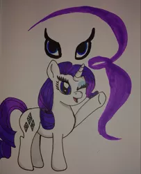 Size: 2013x2483 | Tagged: safe, artist:iffoundreturntorarity, derpibooru import, rarity, pony, atg 2019, logo, newbie artist training grounds, solo, traditional art