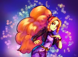Size: 1280x938 | Tagged: safe, artist:rileyav, derpibooru import, adagio dazzle, equestria girls, equestria girls series, find the magic, sunset's backstage pass!, spoiler:eqg series (season 2), beautiful, bracelet, clothes, female, headband, jacket, leather jacket, looking at you, shorts, solo, spiked headband, spiked wristband, wristband