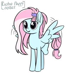 Size: 3194x3518 | Tagged: safe, artist:czu, derpibooru import, kerfuffle, pegasus, pony, rainbow roadtrip, amputee, cute, descriptive noise, excited, female, fufflebetes, mare, missing limb, simple background, stump, transparent background, wing flap