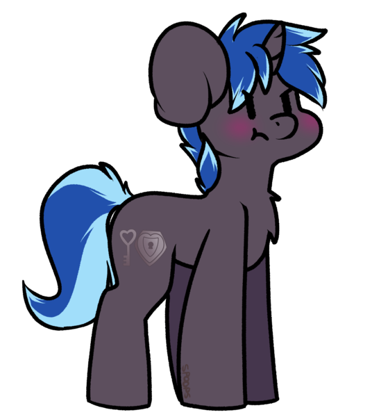 Size: 1151x1288 | Tagged: safe, artist:spoopygander, derpibooru import, oc, oc:lock down, unofficial characters only, pony, unicorn, angery, blushing, chest fluff, chibi, cute, flustered, multicolored hair, solo