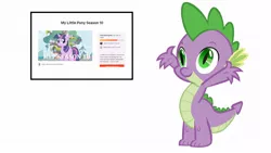 Size: 1024x578 | Tagged: safe, derpibooru import, spike, twilight sparkle, dragon, unicorn, dronies, entitlement, happy, hilarious in hindsight, petition, season 10, simple background, smiling, unicorn twilight, white background