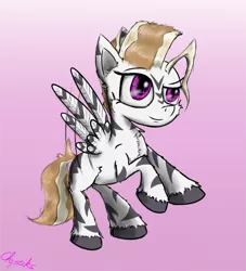 Size: 1500x1655 | Tagged: safe, artist:chopsticks, derpibooru import, oc, unofficial characters only, hybrid, pegasus, zebra, zebrasus, zony, cheek fluff, chest fluff, ear fluff, female, flying, image, png, solo