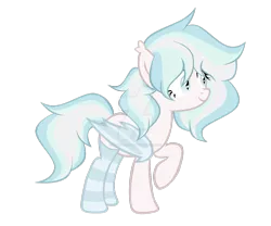 Size: 1280x1063 | Tagged: safe, artist:magicdarkart, derpibooru import, oc, unofficial characters only, bat pony, pony, bat pony oc, bat wings, clothes, deviantart watermark, female, mare, multicolored hair, obtrusive watermark, raised hoof, simple background, socks, solo, striped socks, transparent background, watermark, wings