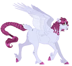 Size: 1192x1097 | Tagged: safe, artist:bijutsuyoukai, derpibooru import, oc, oc:lolita, unofficial characters only, pegasus, pony, braid, braided tail, colored hooves, crack ship offspring, feathered fetlocks, female, lipstick, magical lesbian spawn, mare, offspring, parent:cherry jubilee, parent:inky rose, realistic horse legs, simple background, solo, transparent background